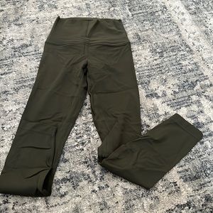Army green lululemon leggings size 2 EUC